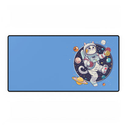 Space Cat Desk Mat — Large Gaming/Work Mousepad with Astronaut Cat Design