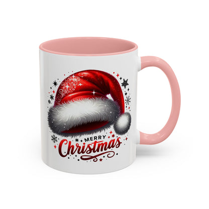 Merry Christmas Mug – Santa Hat Coffee Cup – Festive Holiday Red & White New Year Gift Mug