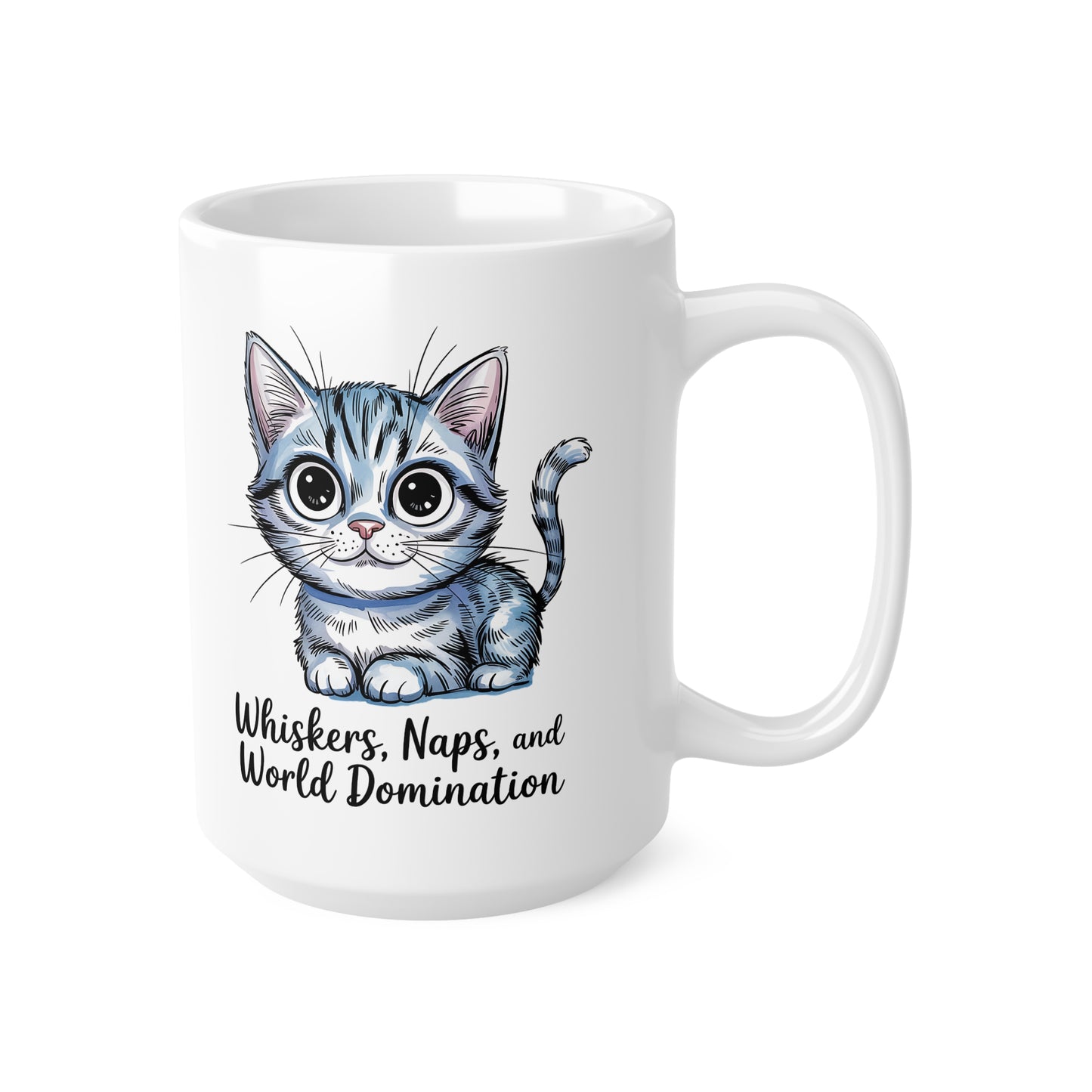 Whiskers Naps and World Domination Cute Cat Mug
