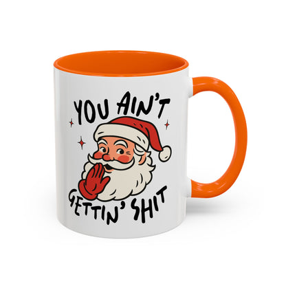 Funny Santa New Year Mug – Naughty Santa Holiday Coffee Cup – Sarcastic New Year Gift for Adults