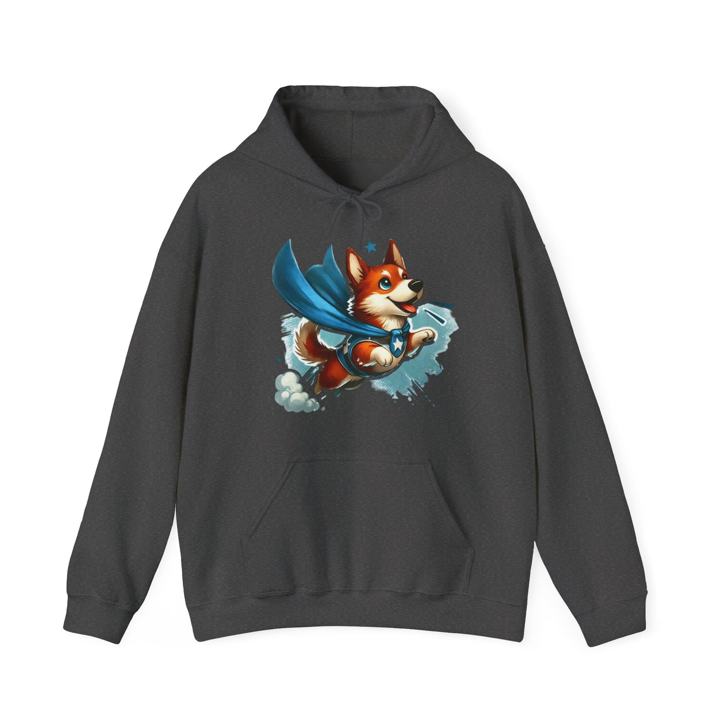 Superhero Corgi Hoodie — Cute Flying Dog Graphic Sweatshirt