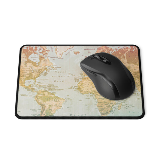 World Map Non-Slip Gaming Mouse Pad — Vintage Atlas Desk Pad