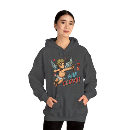 Cupid Graphic Hoodie - 'Aim Clove!' Vintage Valentine Cherub Sweatshirt