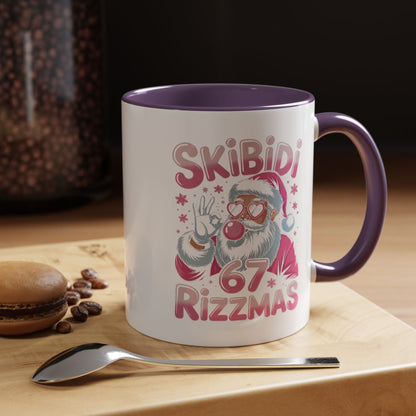 Skibidi Rizzmas Coffee Mug — Funny Santa Holiday Accent Mug (11/15oz)