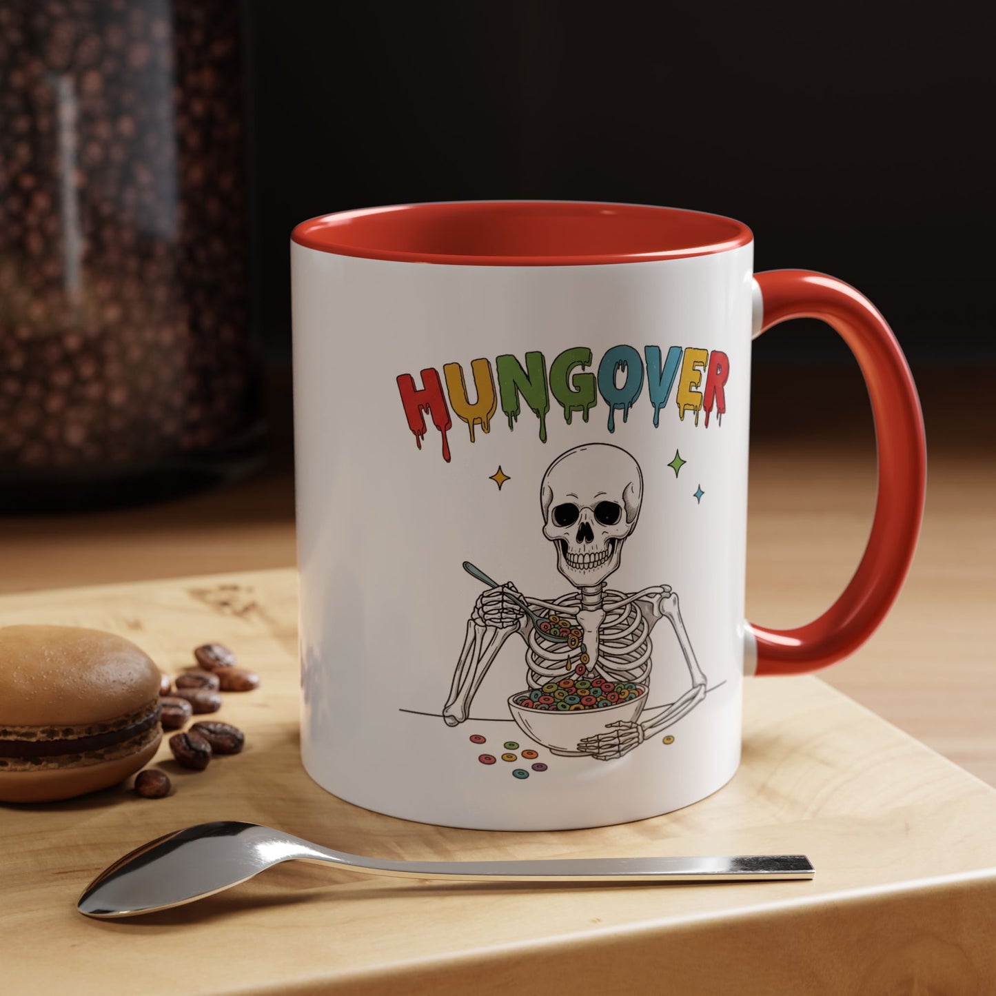 Hungover Coffee Mug — Funny Skeleton Cereal Mug (11/15oz)