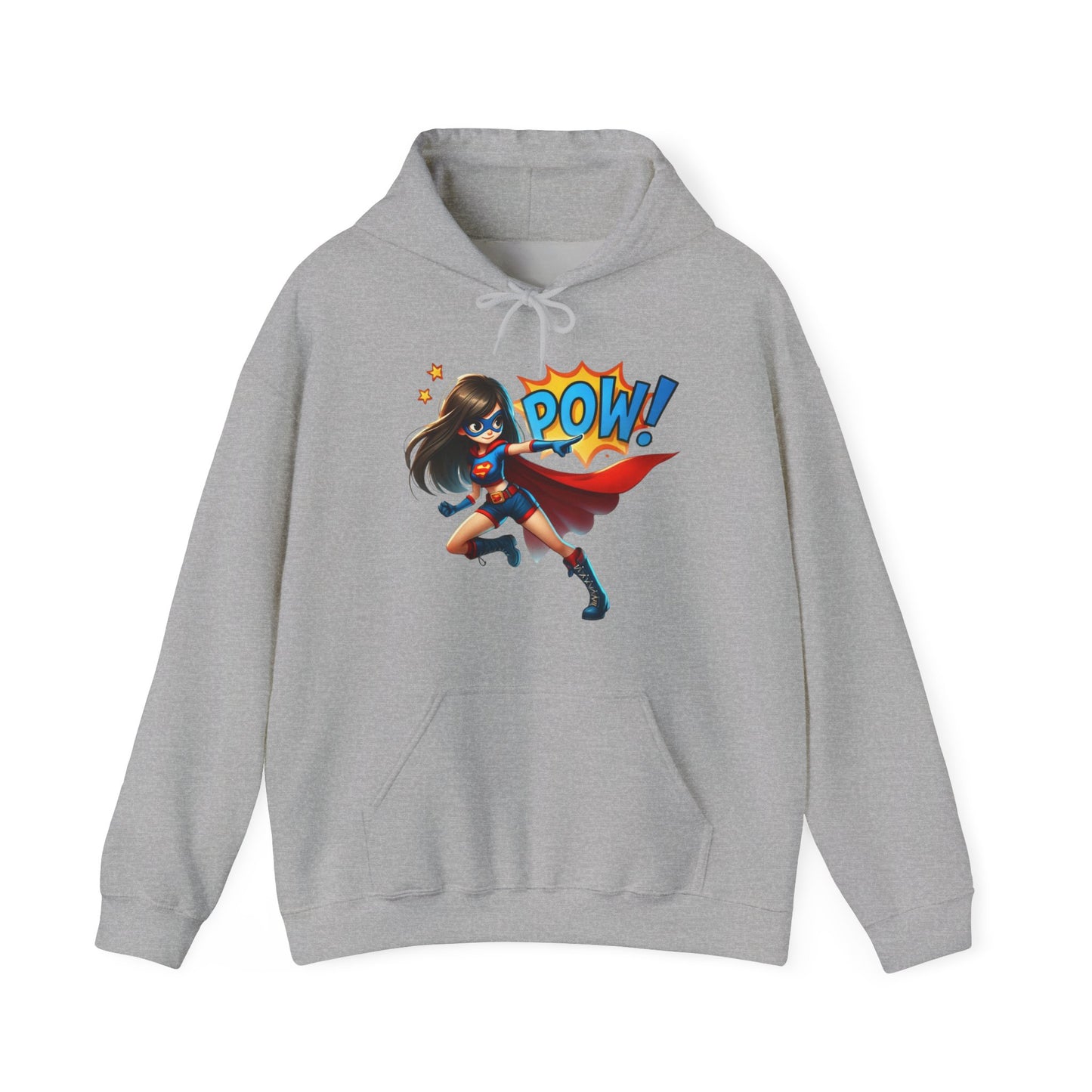 Superhero Girl Hoodie — POW! Graphic Pullover for Fans