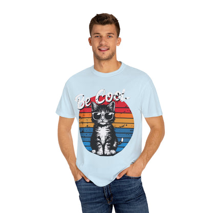 Be Cool Retro Cat Unisex T-Shirt – Vintage 80s Style Graphic Tee for Cat Lovers