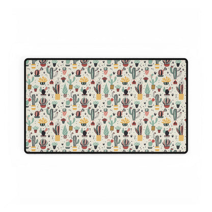Cactus & Succulent Pattern Desk Mat — Colorful Botanical Mouse Pad (Large)