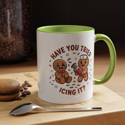 Have You Tried Icing It? Gingerbread Cookie Coffee Mug — Cute Holiday Baking Gift (11/15 oz)