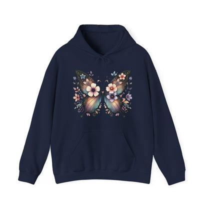 Butterfly Floral Hoodie — Women's Boho Butterfly Sweatshirt