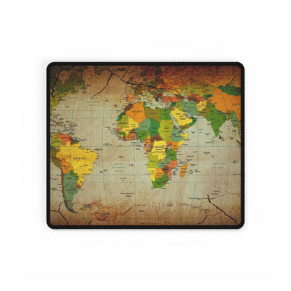 Vintage World Map Desk Mat — Large Travel-Themed Mousepad & Desk Protector