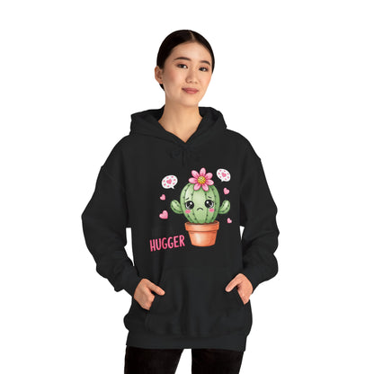 Hoodie — Cute Cactus “Not a Hugger” Graphic Pullover