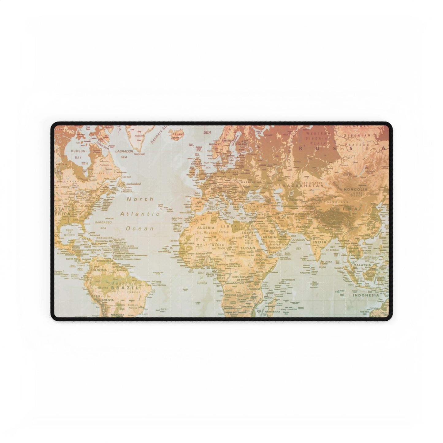 Vintage World Map Desk Mat — Large Antique Travel Mousepad & Keyboard Pad