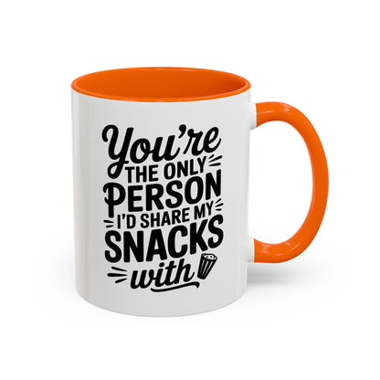 Funny Snack Sharing Mug – You’re the Only Person I’d Share My Snacks With – Best Friend Gift – Cute Friendship Coffee Cup