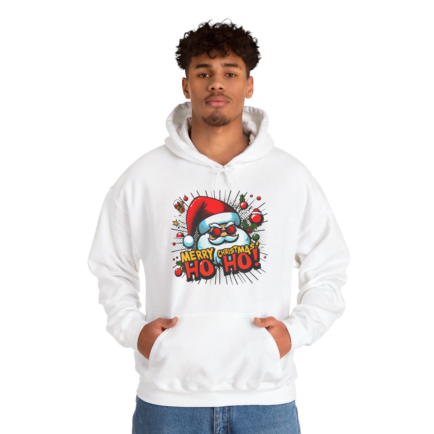 Santa 'Merry Christmas Ho Ho!' Hoodie — Festive Holiday Sweatshirt