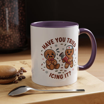 Have You Tried Icing It? Gingerbread Cookie Coffee Mug — Cute Holiday Baking Gift (11/15 oz)