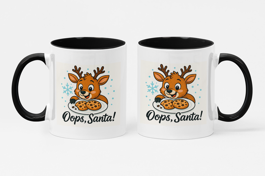 Cute Reindeer Oops, Santa! Christmas Coffee Cup