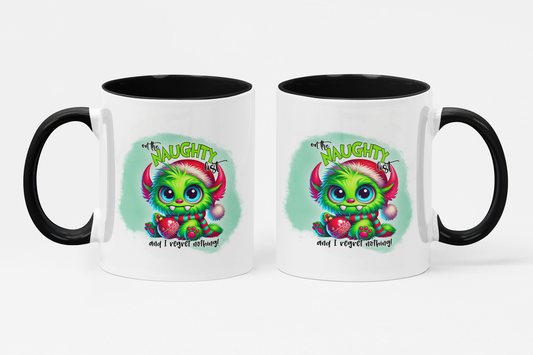 Naughty List Christmas Mug – Cute Monster Holiday Coffee Cup, Funny Xmas Gift (11oz/15oz)